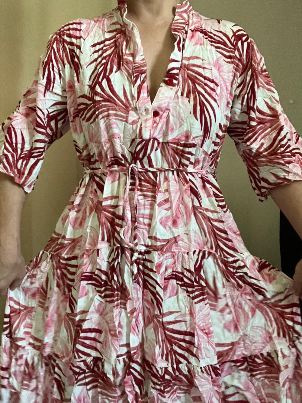 Hawaiian 🌺 button down shirt dress with ties